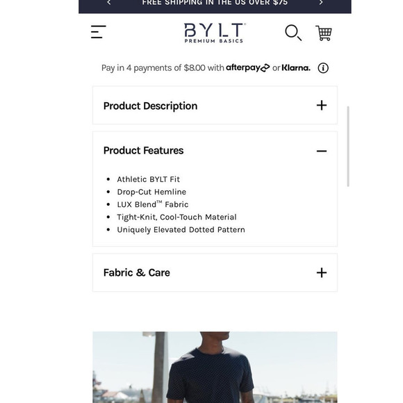 Men’s BYLT Dotted Drop-Cut Lux Shirt / S- Large - Picture 11 of 12